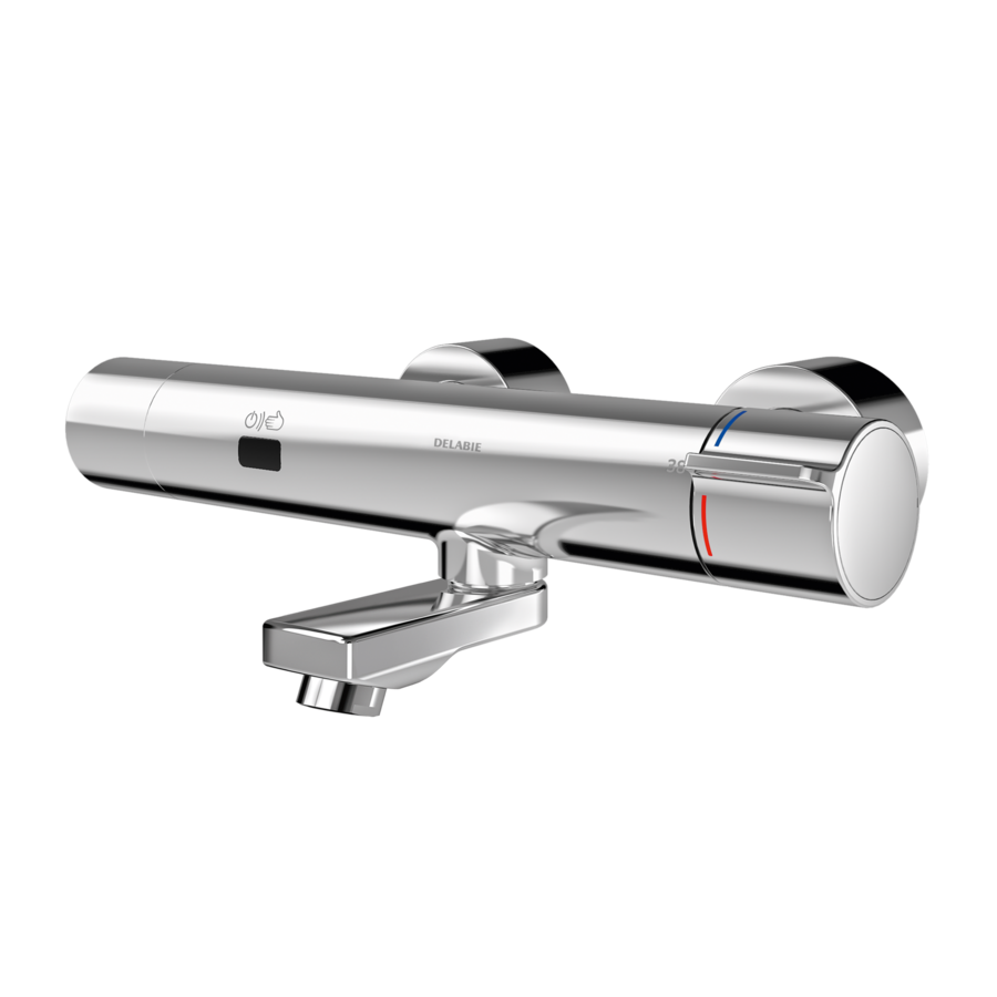 3600008354 - F5ET1116 - F5E - F5E-Therm Grifo mural de termostato con sistema electrónico a batería y unidad de módulo C premontada